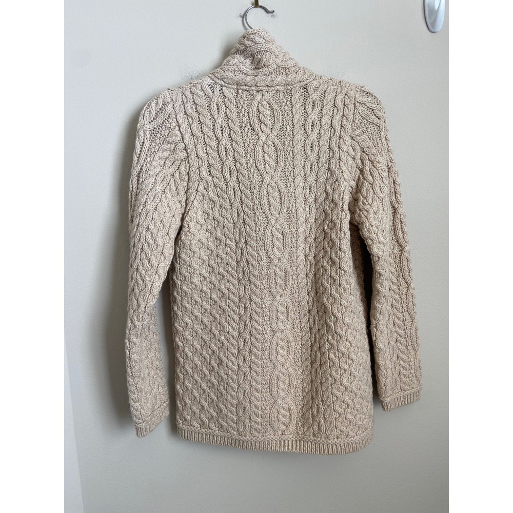 Aran Mór Ireland Cable Knit Merino Wool Chunky Cardigan Sweater Shawl Collar M‎ - Picture 7 of 7